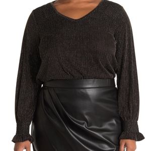Joan Vass Long Sleeve V-neck